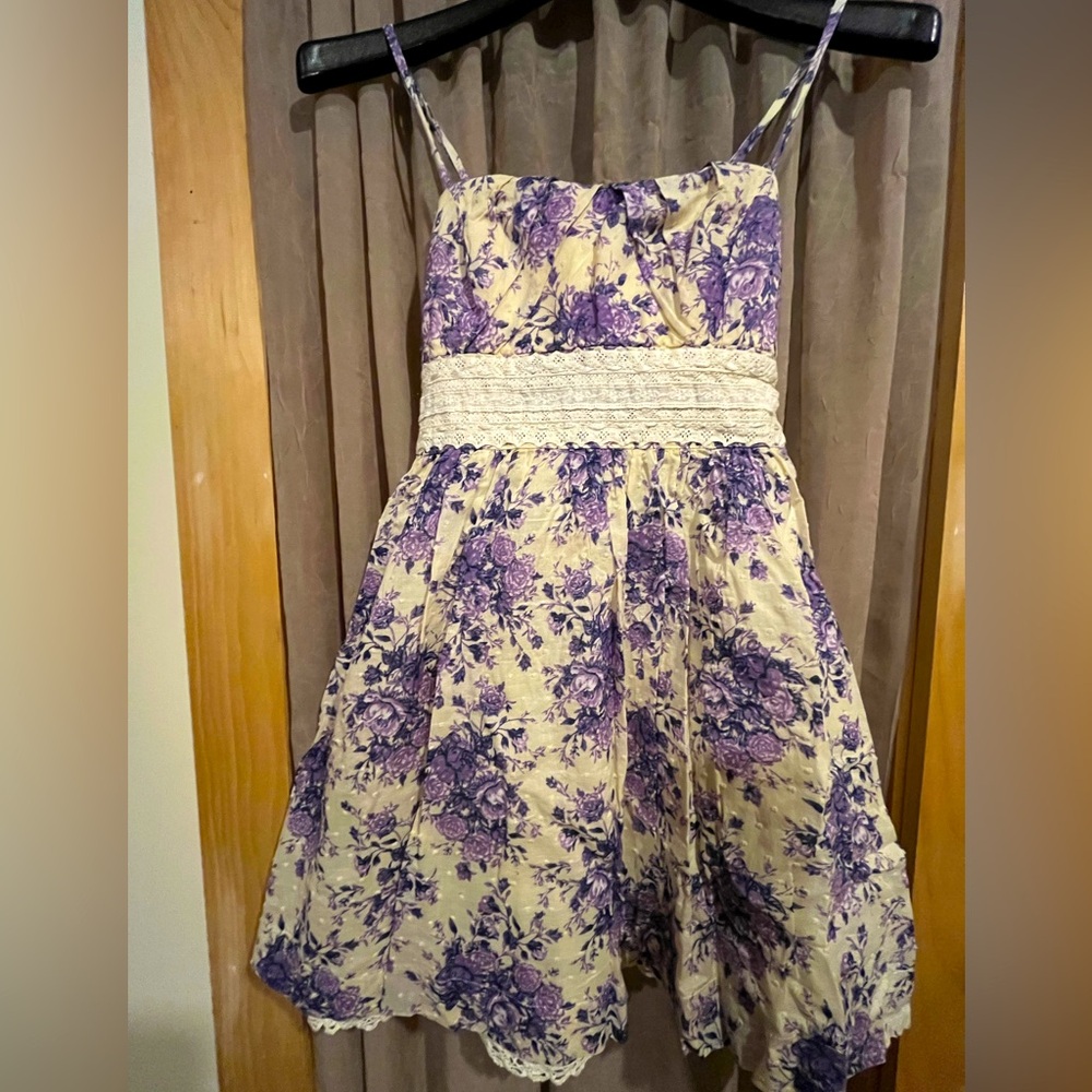 Speechless Purple and Cream A-Line Sundress for Prom